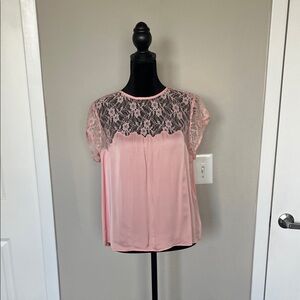 J. Crew Pink Lace Blouse